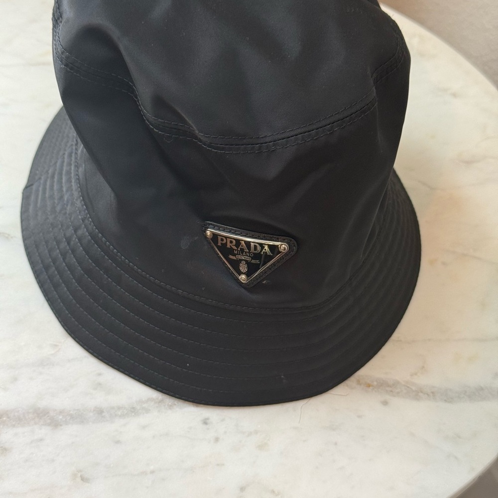 Prada Black Logo Bucket Hat